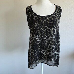 Vivienne Vivienne Tam Blouse Tank Sleeveless Handkerchief Hem Lined Front Size S